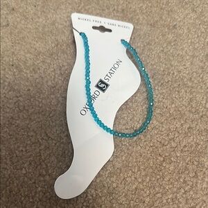 Oxford Station Blue Beaded Anklet